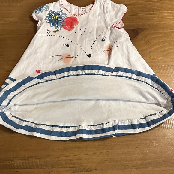 Catimini White and Blue Striped Kids Dress- 100% Cotton - Picture 3 of 7